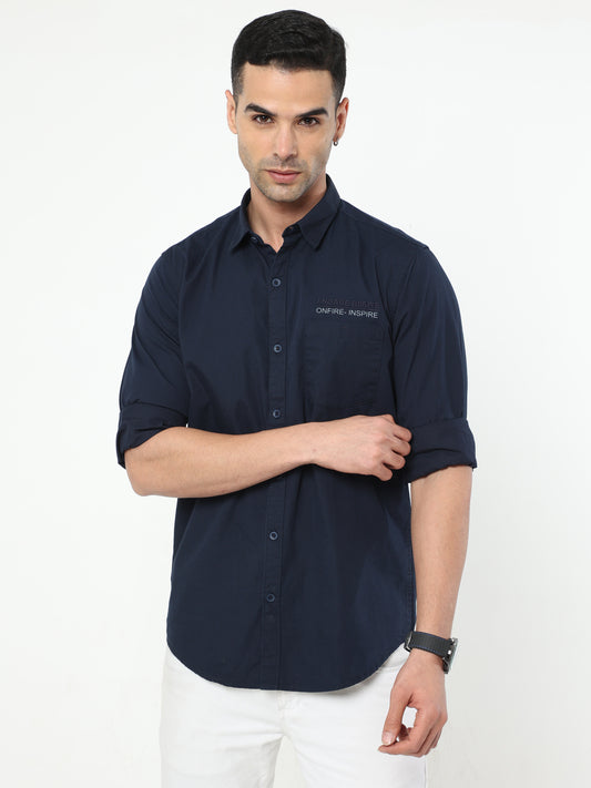 Onfire Solid Navy Blue Shirt