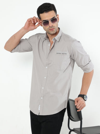 Onfire Solid Light Grey Shirt