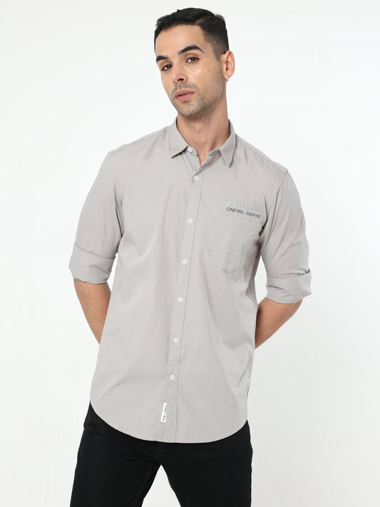 Onfire Solid Light Grey Shirt