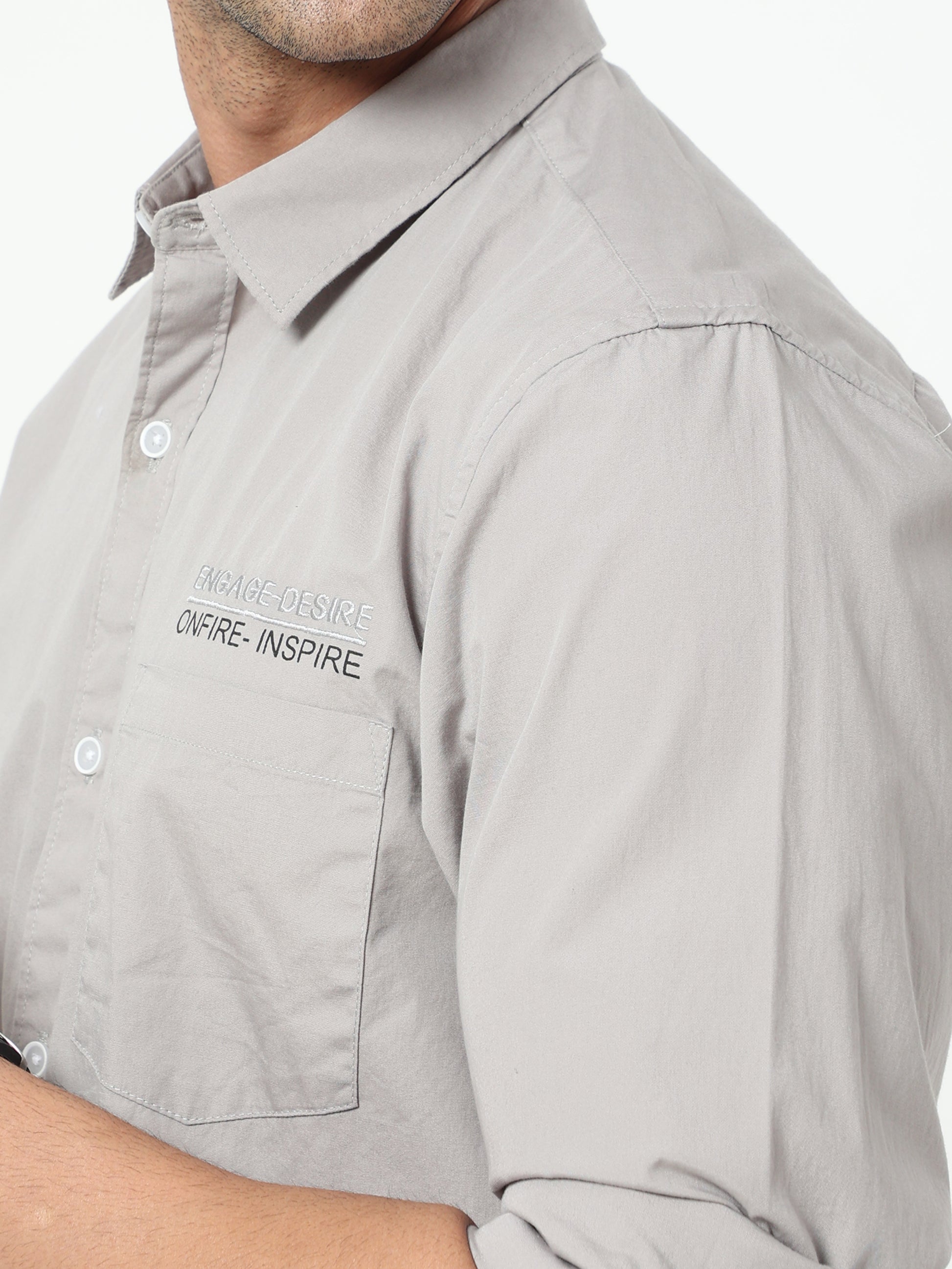 Onfire Solid Light Grey Shirt