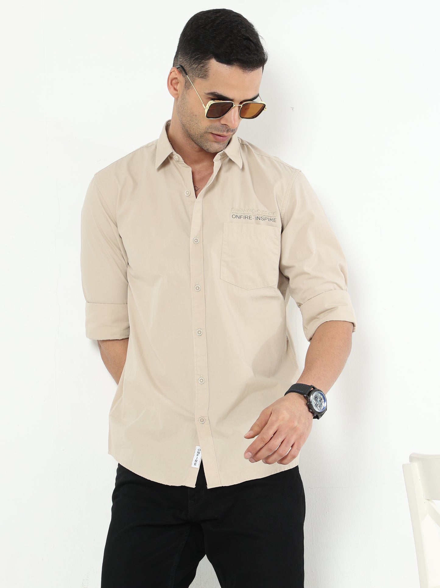 Onfire Solid Cream Shirt