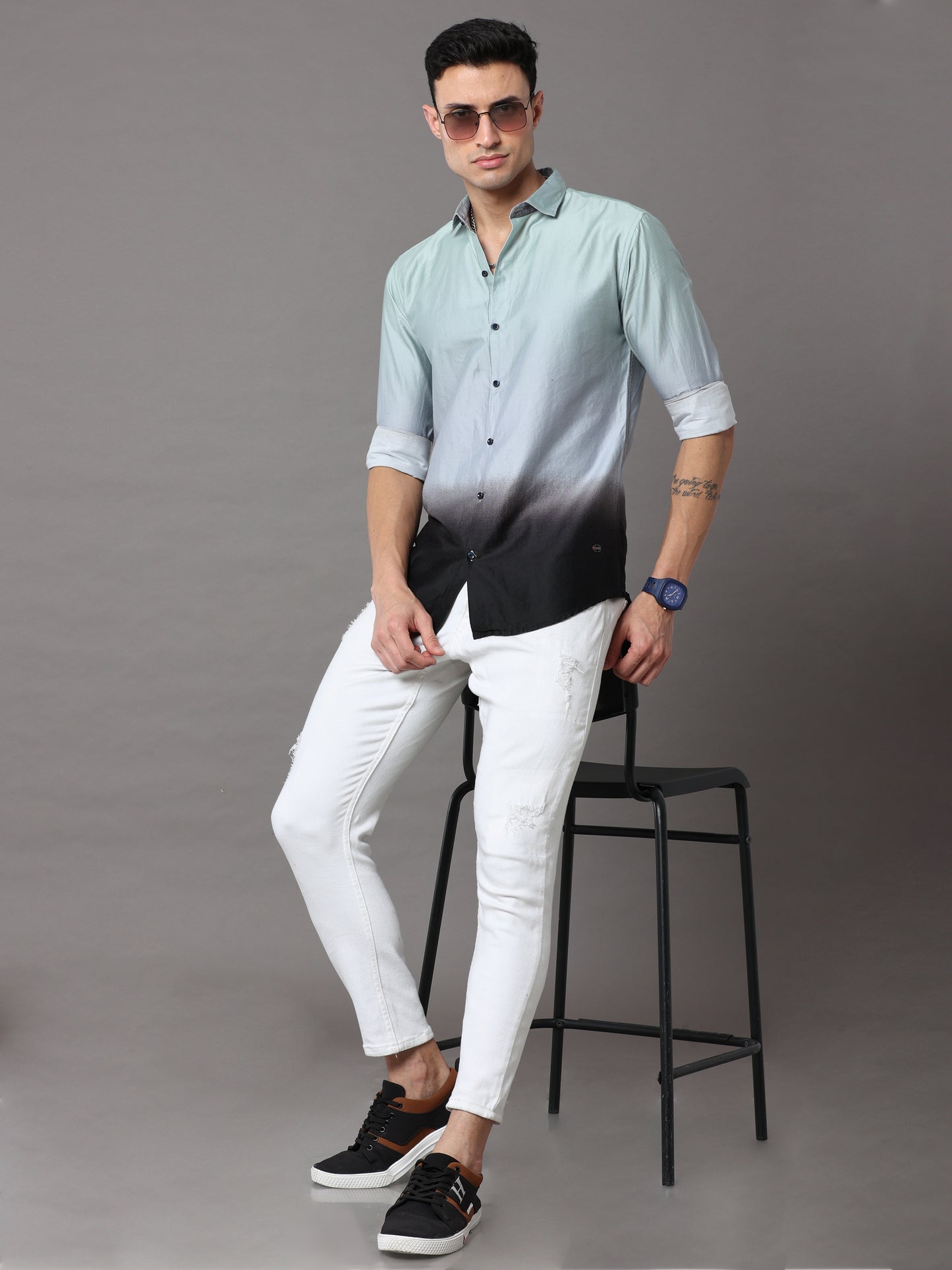 Onfire Fancy Designer Sky Blue Shirt