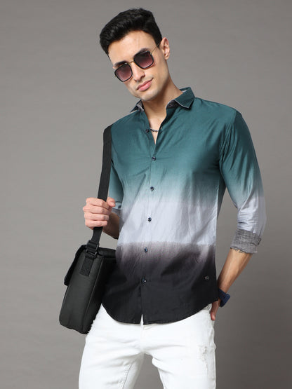 Onfire Fancy Designer Green Shirt