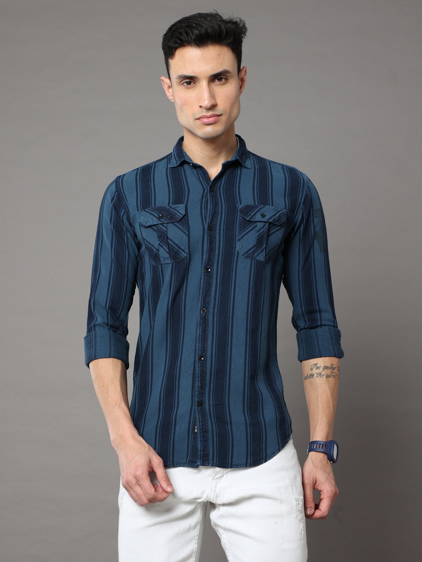 Onfire Indigo Cargo Turqouise Shirt