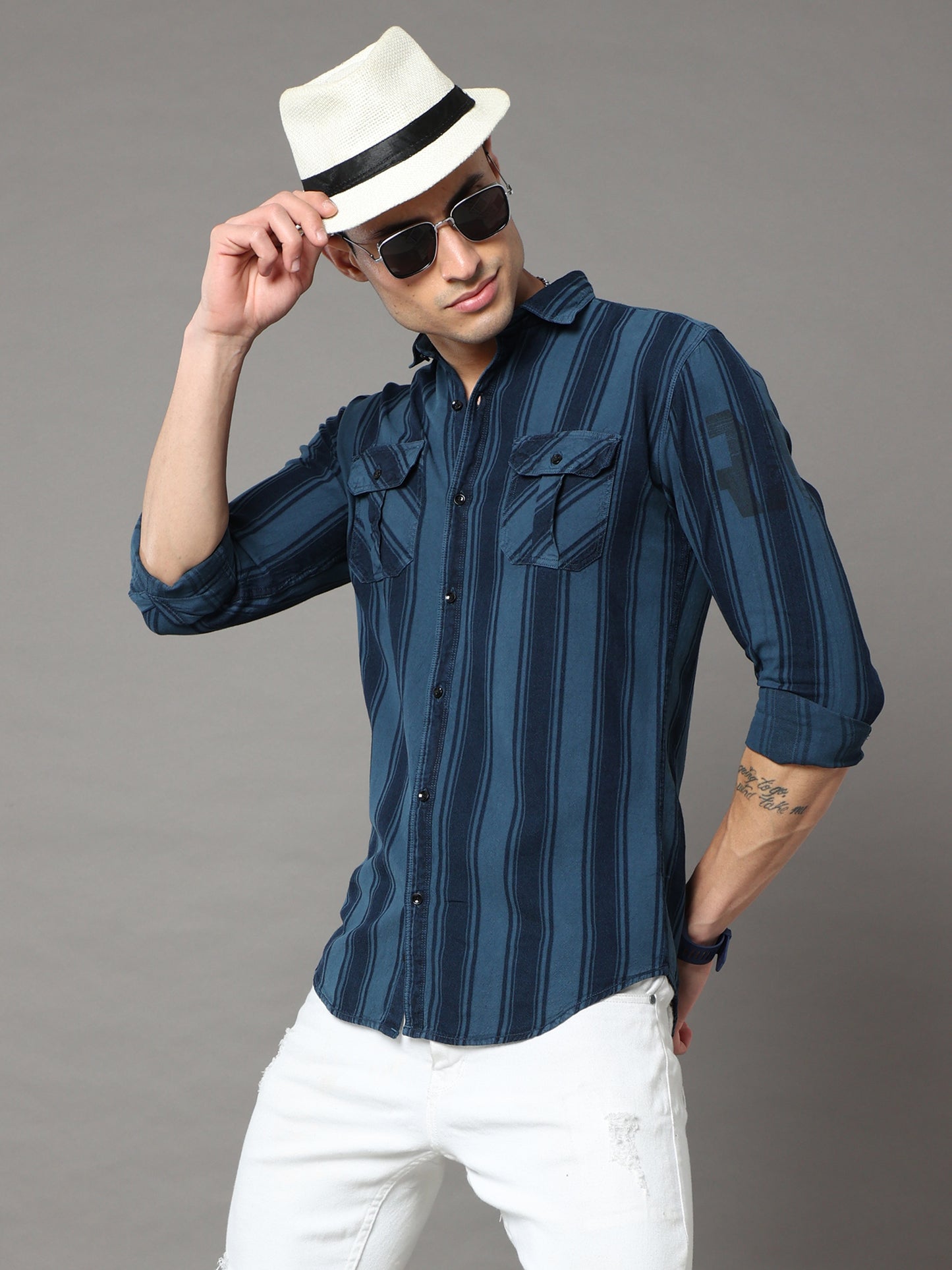 Indigo Cargo Turqouise Shirt - A2251A