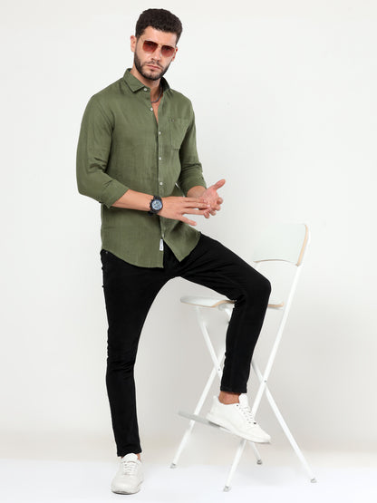 Onfire Linen Shirt - Green