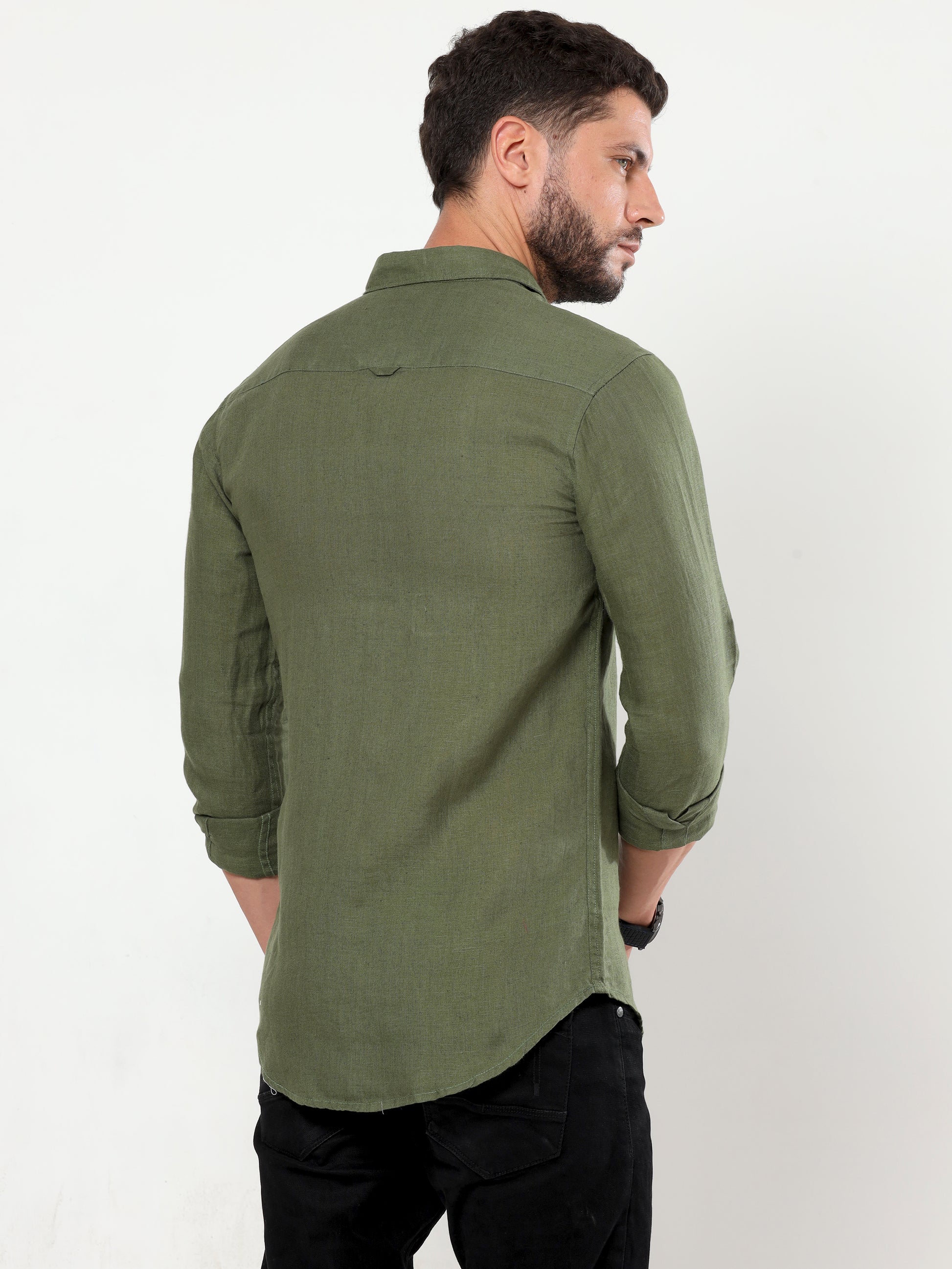 Onfire Linen Shirt - Green