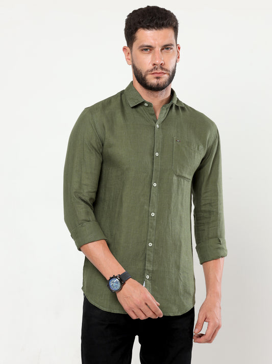 Onfire Linen Shirt - Green