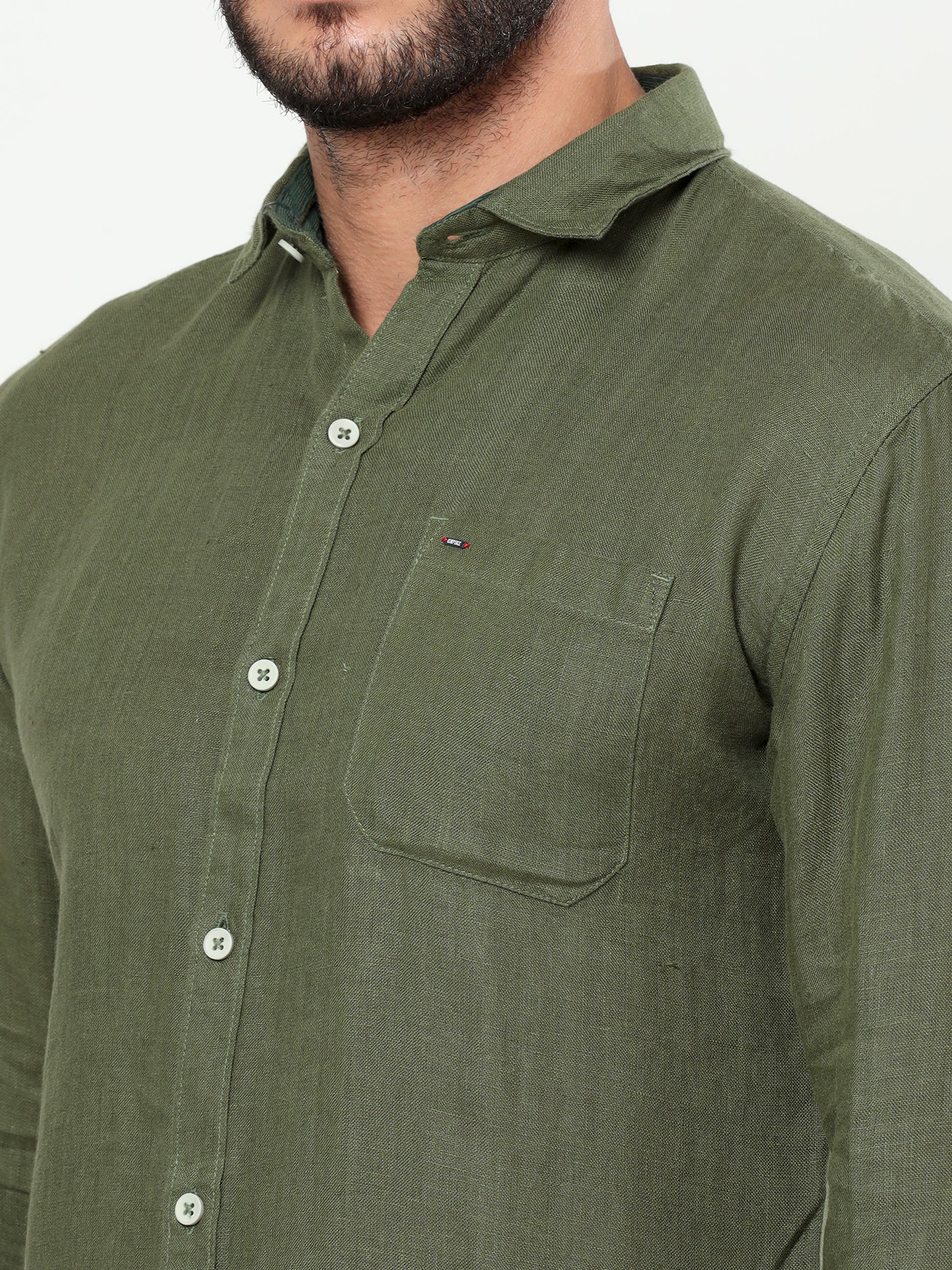 Onfire Linen Shirt - Green