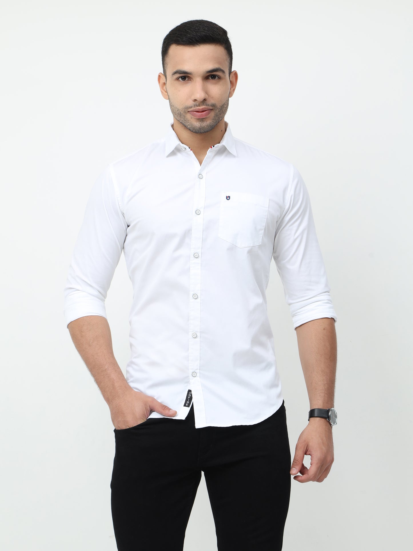 Onfire twill Solid white Shirt