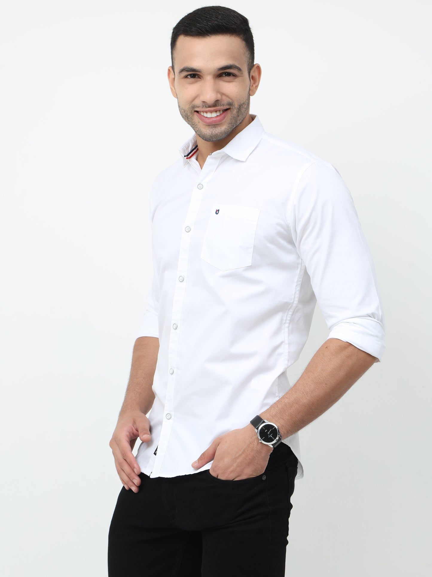 Onfire twill Solid white Shirt