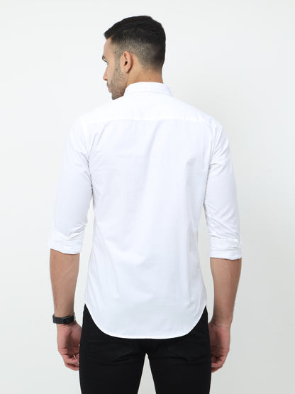 Twill Solid White Shirt - A2239A