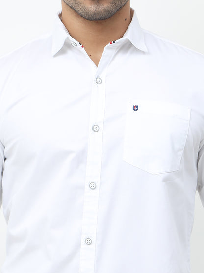 Twill Solid White Shirt - A2239A