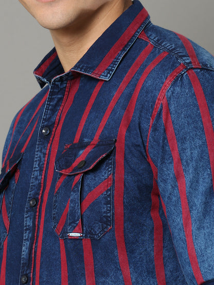 Carlo Cargo Red/Blue Shirt A2268/BA