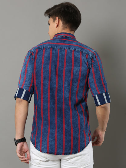 Carlo Cargo Red/Blue Shirt A2268/BA