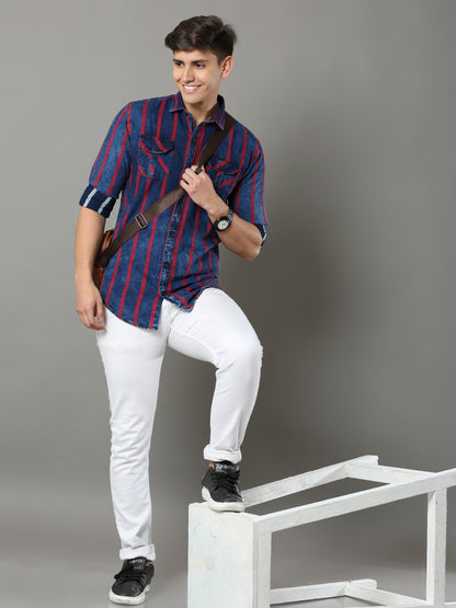 Carlo Cargo Red/Blue Shirt A2268/BA