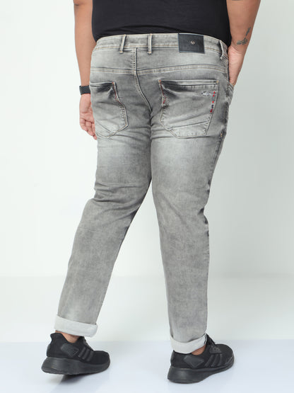 RebelRise Light Grey Plus size Jeans A1612A