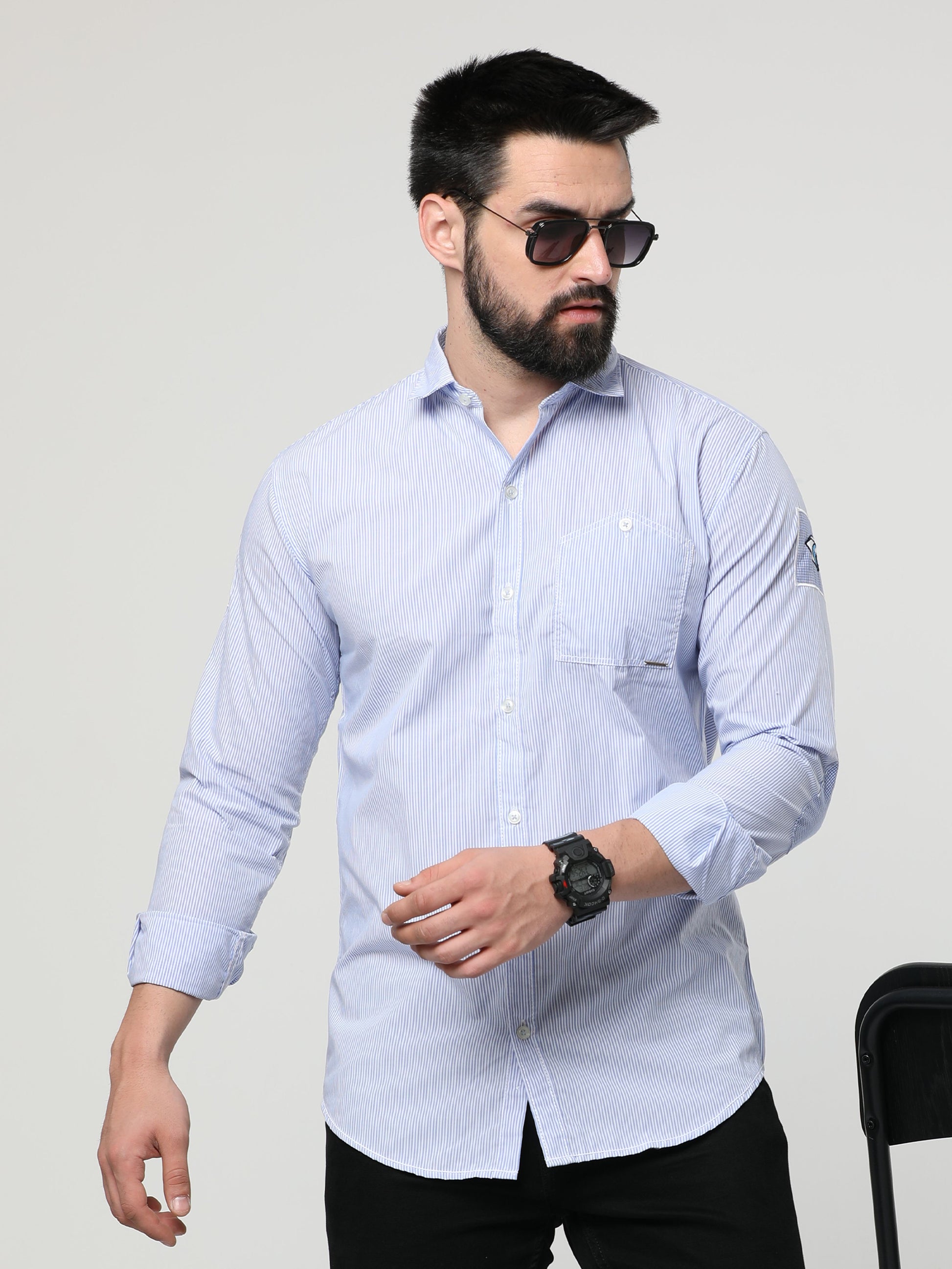 Onfire Fancy Designer Sky Blue Shirt