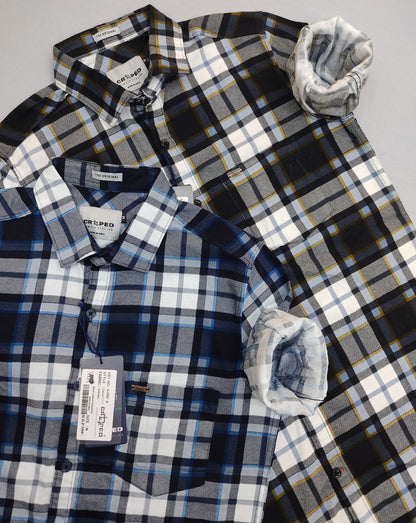 Croped Full Sleeve Checks Shirt