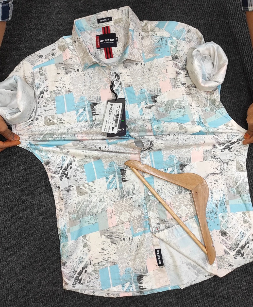 Croped Digital Print Shirt