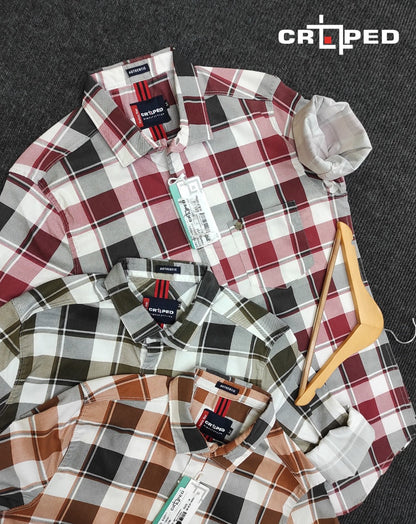 Croped Checks Full Sleeve Shirts