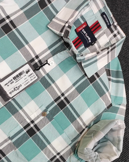 Croped Full Sleeves Checks Shirt