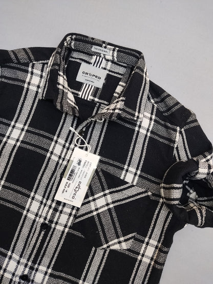 Croped Moclino Black & White Check Shirt