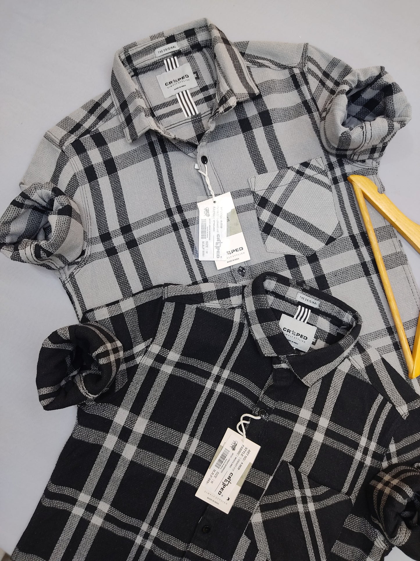 Croped Moclino Black & White Check Shirt