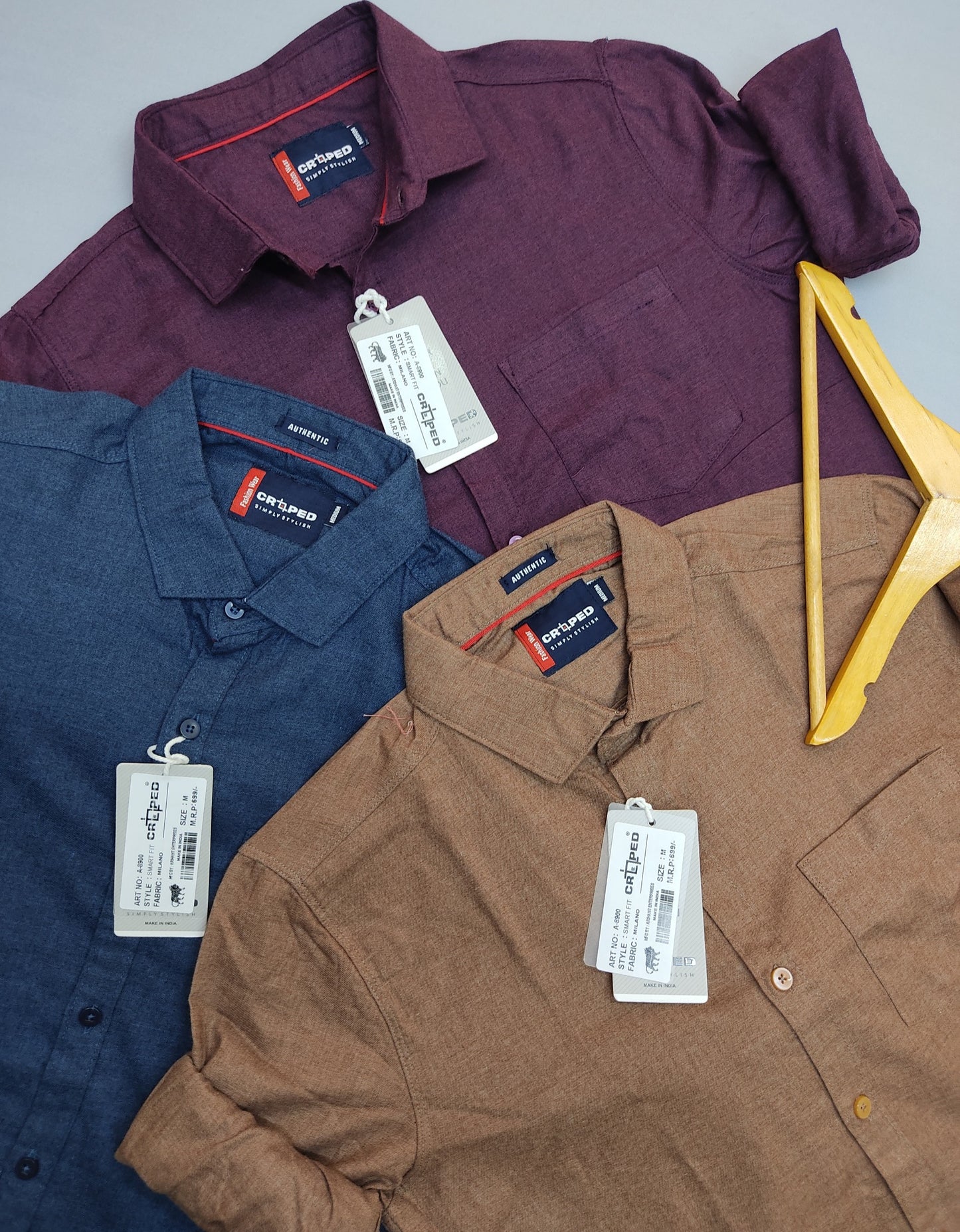 Croped Plain milange Shirt