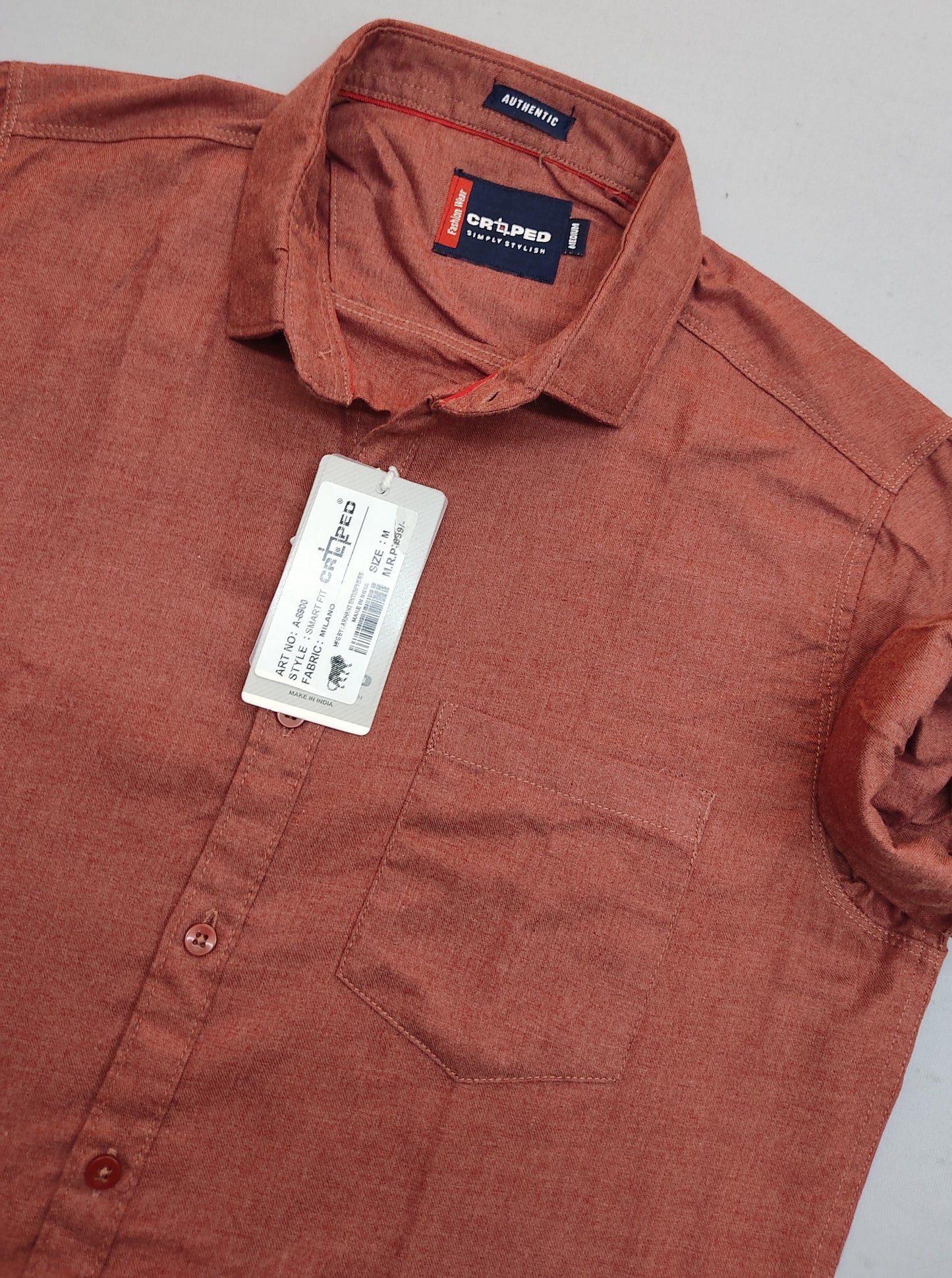 Croped Plain milange Shirt