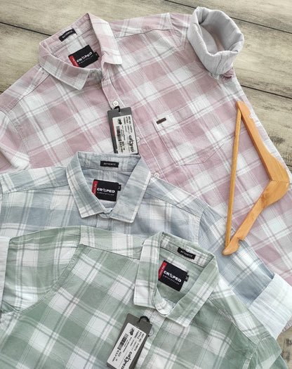 Croped Checks Full Sleeves Shirt