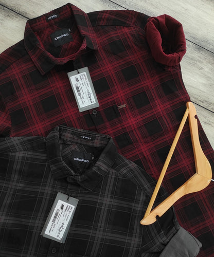 Croped Full Sleeves Checks Shirt