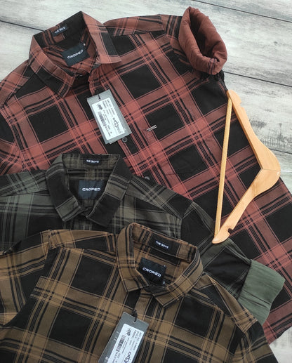 Croped Full Sleeves Checks Shirt