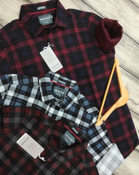 Croped Full Sleeves Checks Shirt