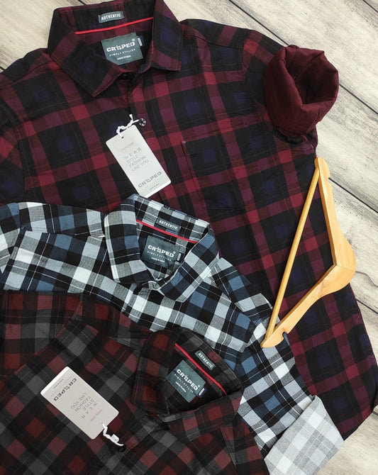 Croped Full Sleeves Checks Shirts