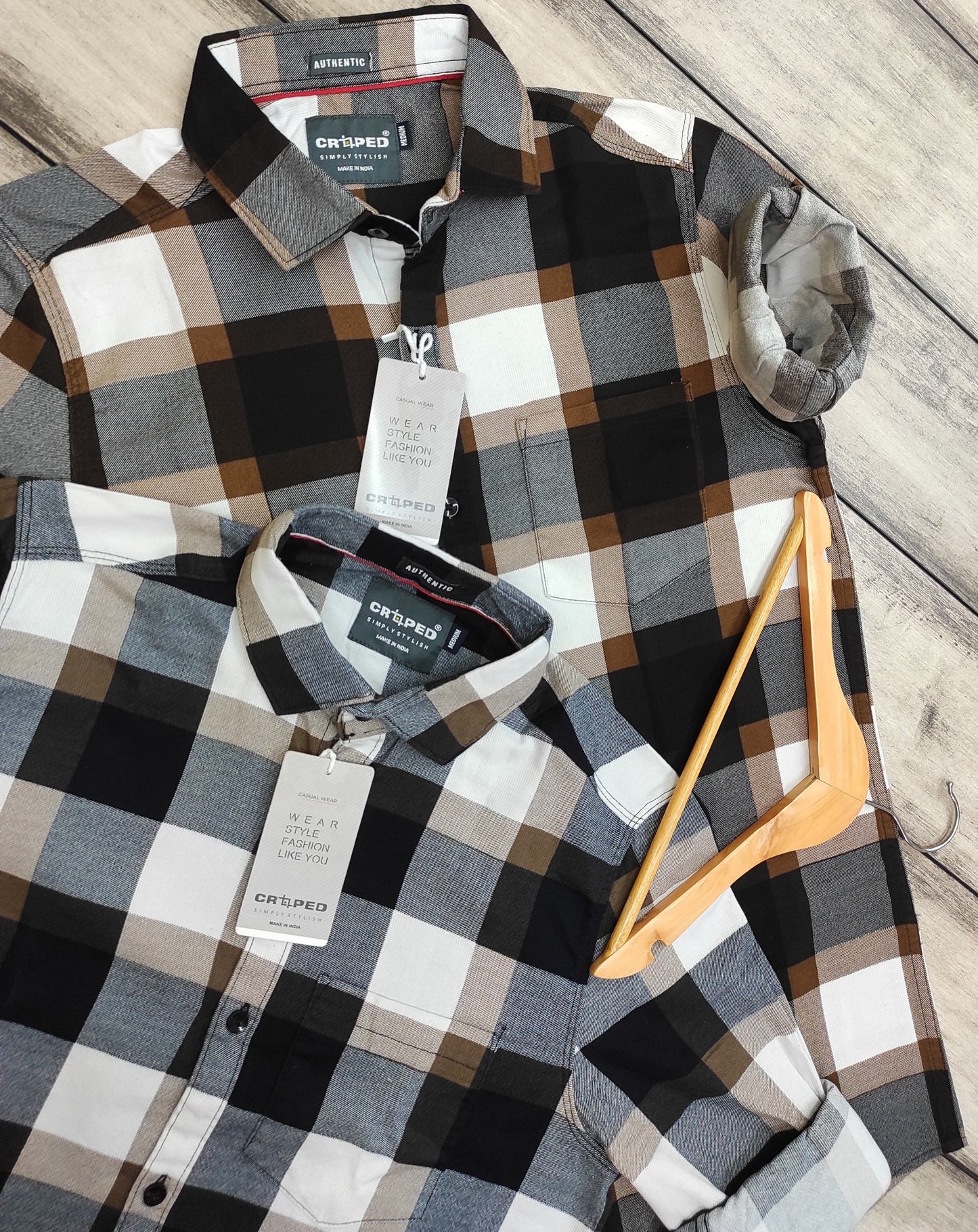 Croped Full Sleeves Checks Shirt