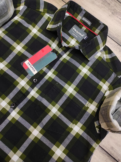 Croped Full Sleeves Checks Shirt