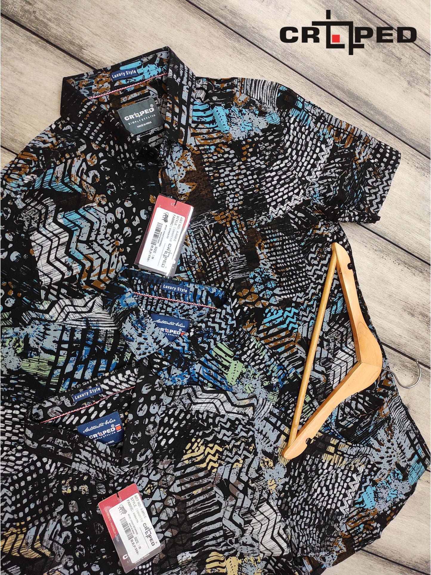 Croped Zomato Print Half Sleeves Shirt