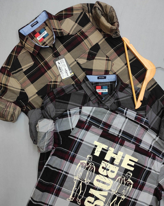 Croped Full Sleeves Checks Shirt