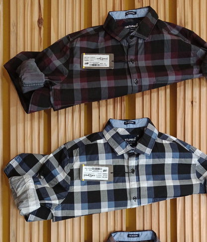 Croped Stripes Check Full Sleeves Shirts