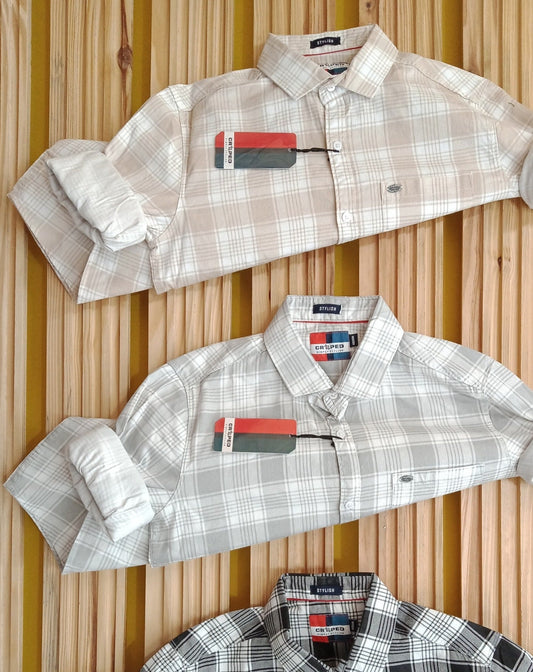 Croped Checks Full Sleeves Shirts