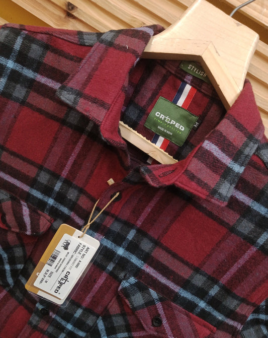 Croped Brushing Checks Shirt