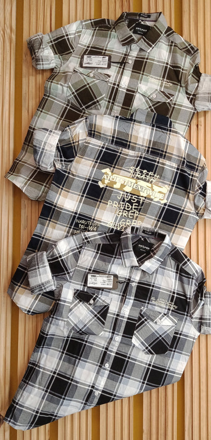 Croped Cotton Checks Shirt