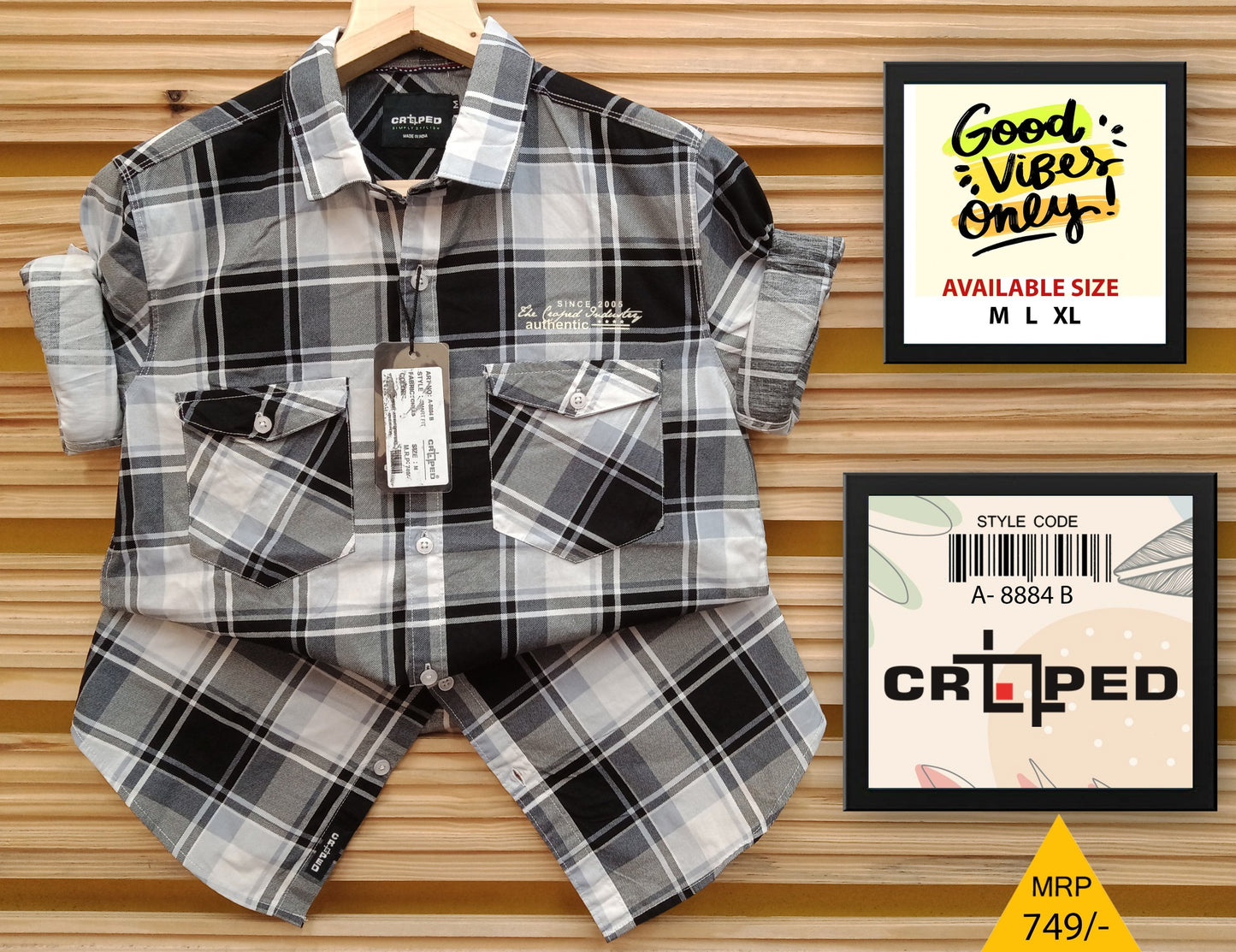 Croped Cotton Checks Shirt