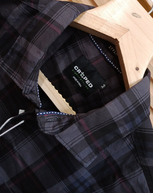 Croped Checks Full Sleeve Shirt