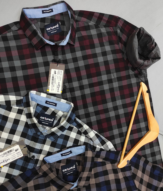 Croped Checks Full Sleeves Shirt