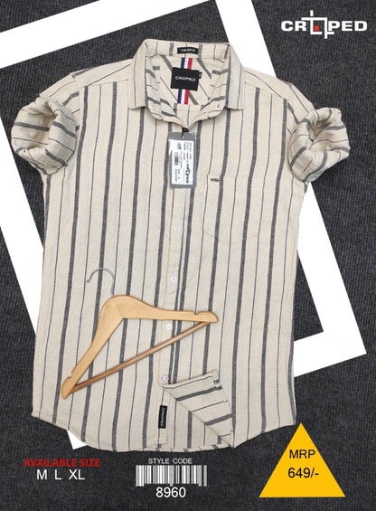 Croped Full Sleeves Stripes Shirt