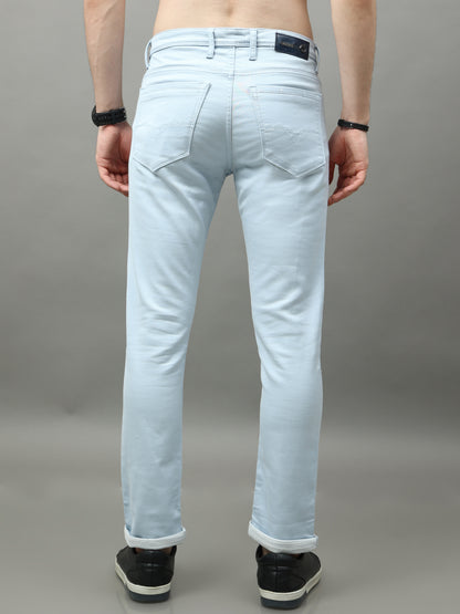 Cotton Sky Blue Skinny Bottom Wear