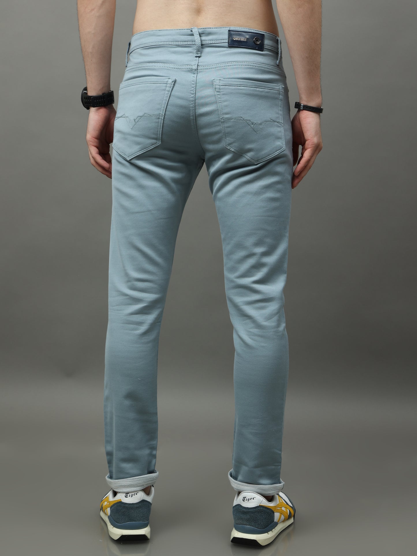 Cotton Grey Skinny Bottom Wear