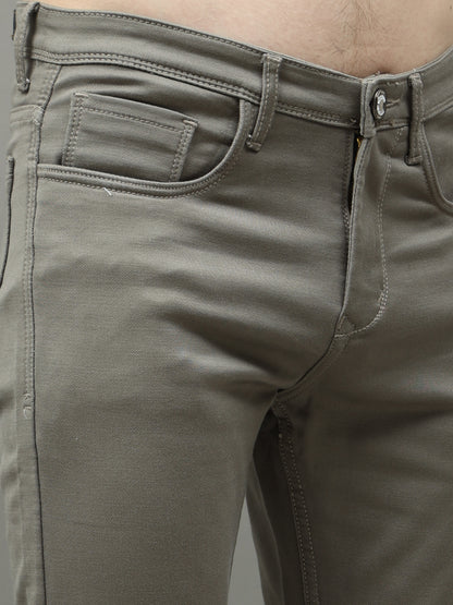 Cotton Light Brown Skinny Bottom Wear